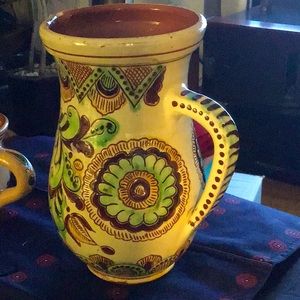 Ceramic Pitcher Kosiv Ceramics Ukraine Heritage Ethnic Hutsul motifs, 1960s